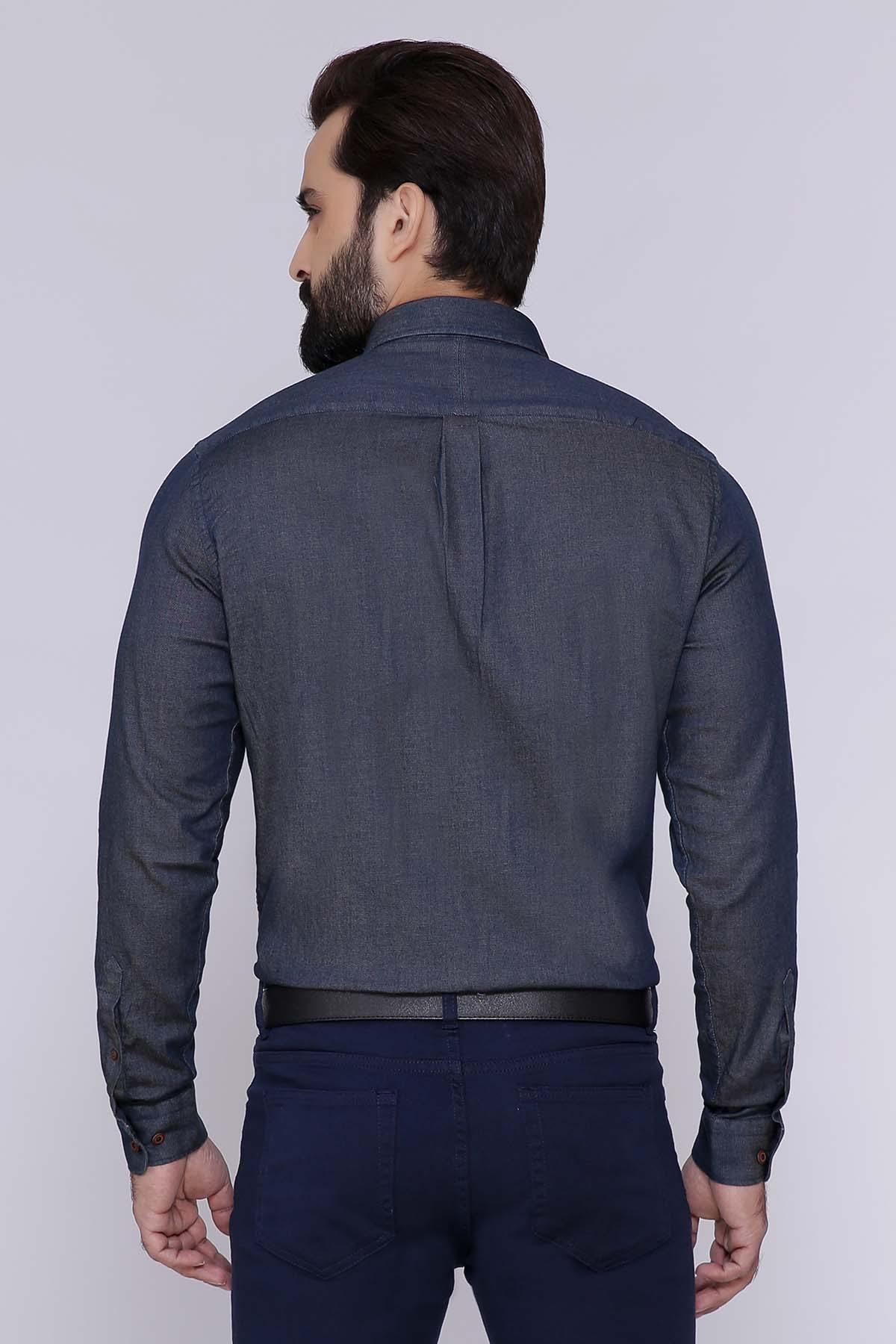 SMART SHIRT FULL SLEEVE BUTTON DOWN DENIM BLUE - Image 2