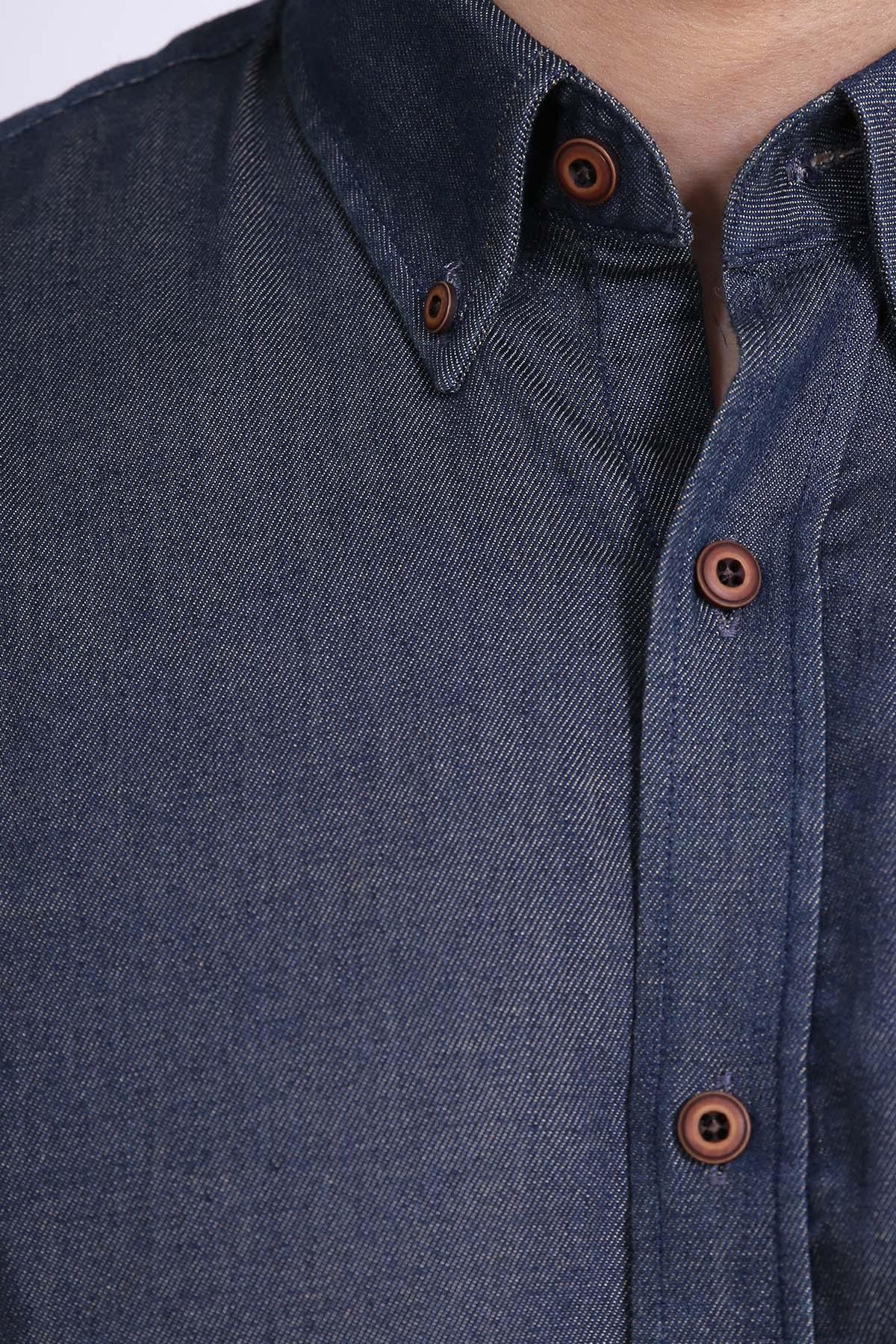 SMART SHIRT FULL SLEEVE BUTTON DOWN DENIM BLUE - Image 3