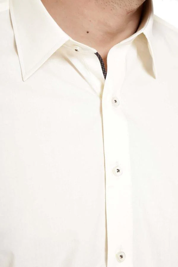 Shalwar Kameez with Collar Cream - Image 2