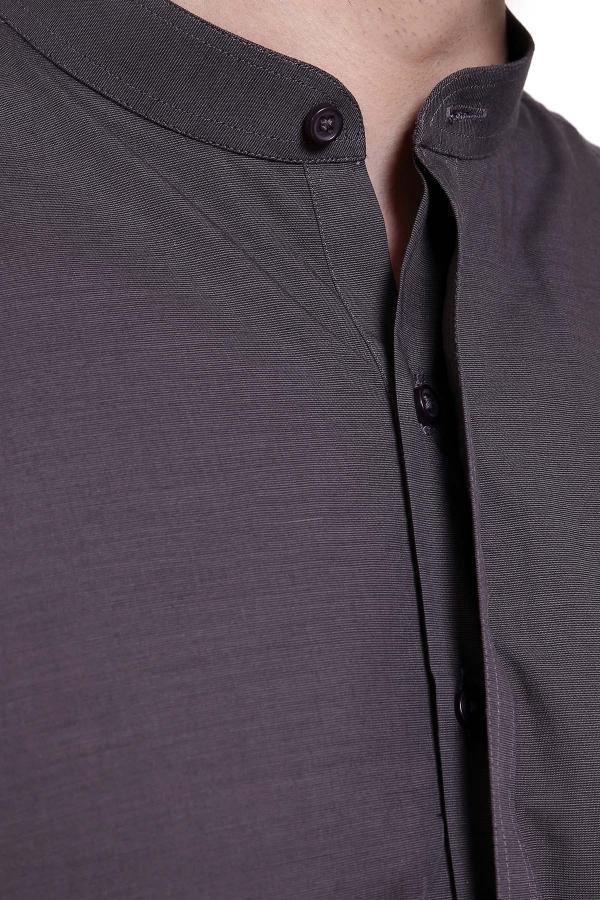 SHALWAR KAMEEZ BAN COLLAR CARAMEL BROWN - Image 3