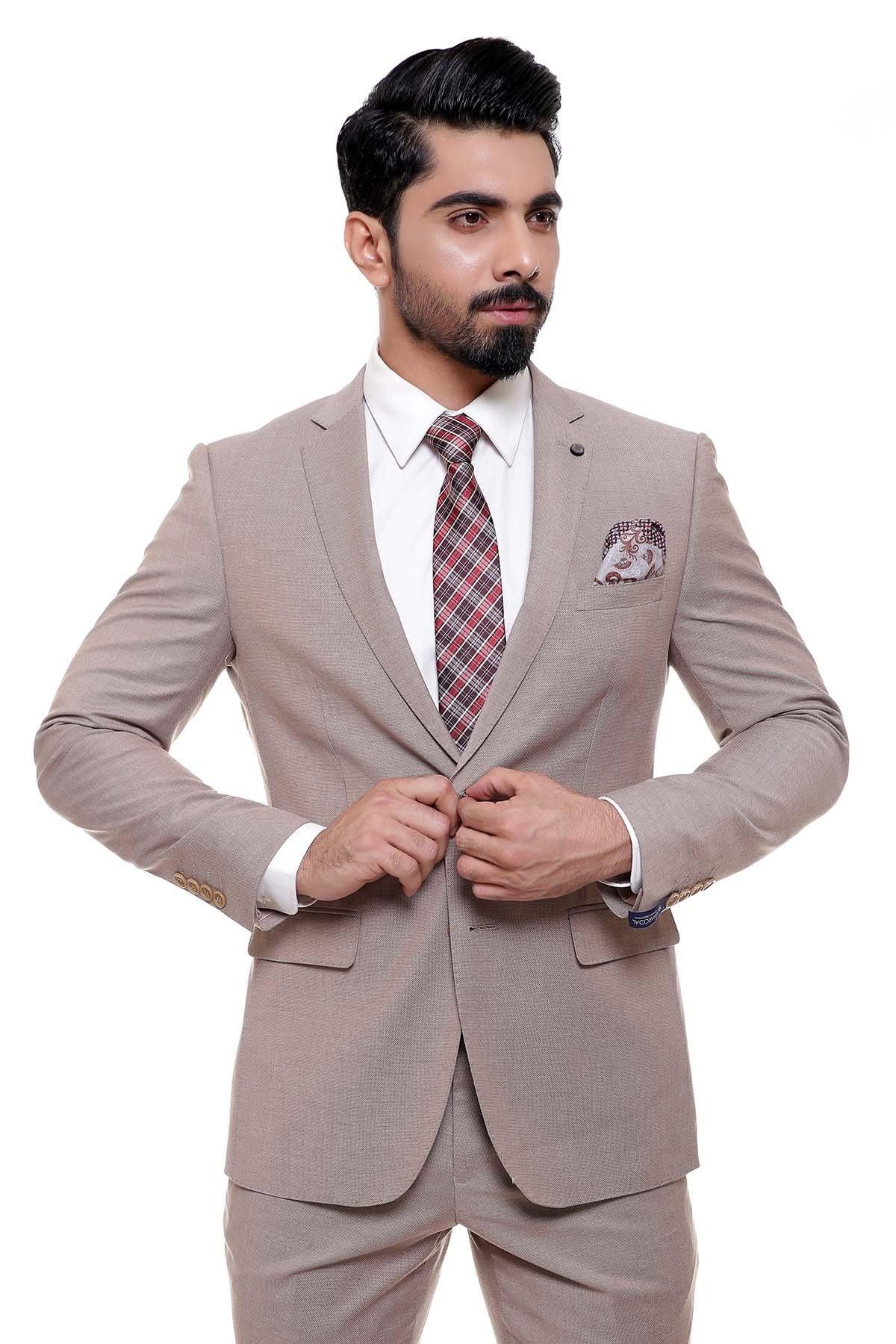 2 PIECE SUIT LIGHT BROWN - Image 2