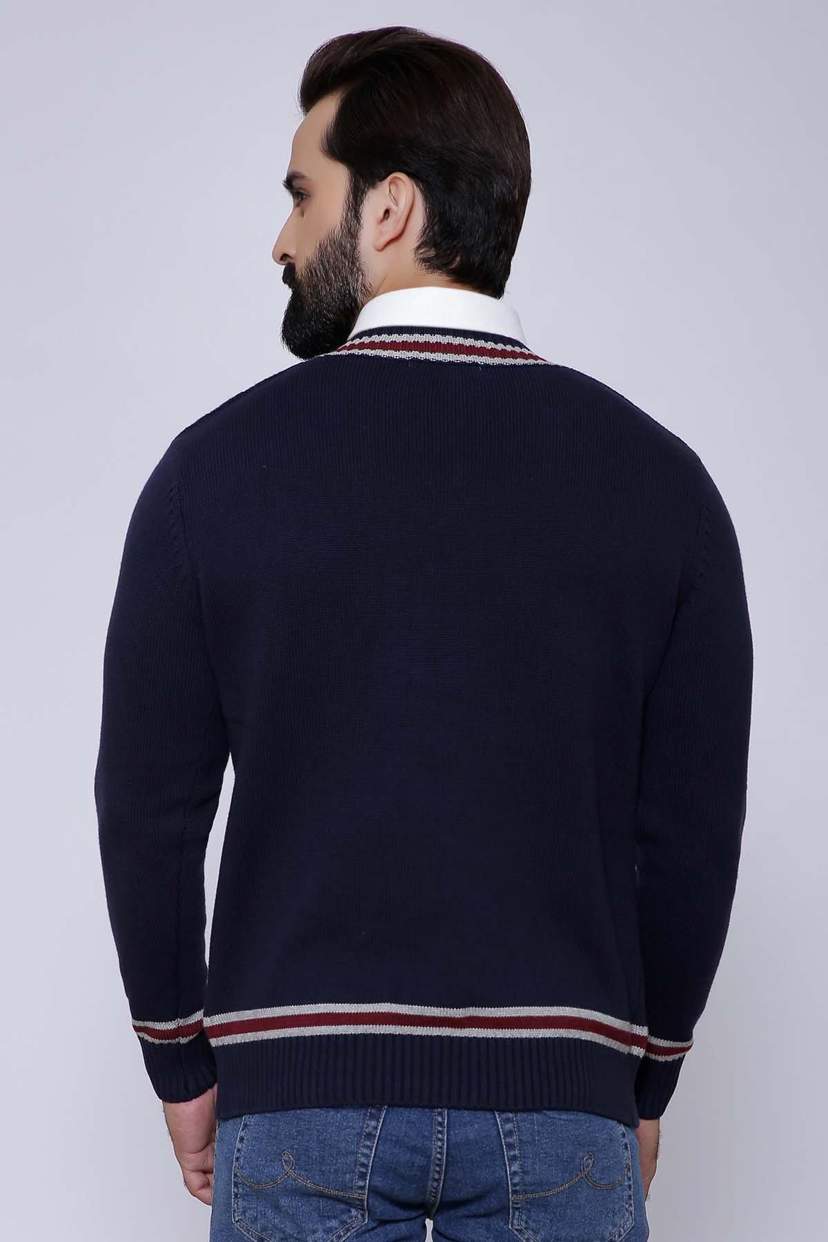 SWEATER V NECK FULL SLEEVE NAVY - Image 2