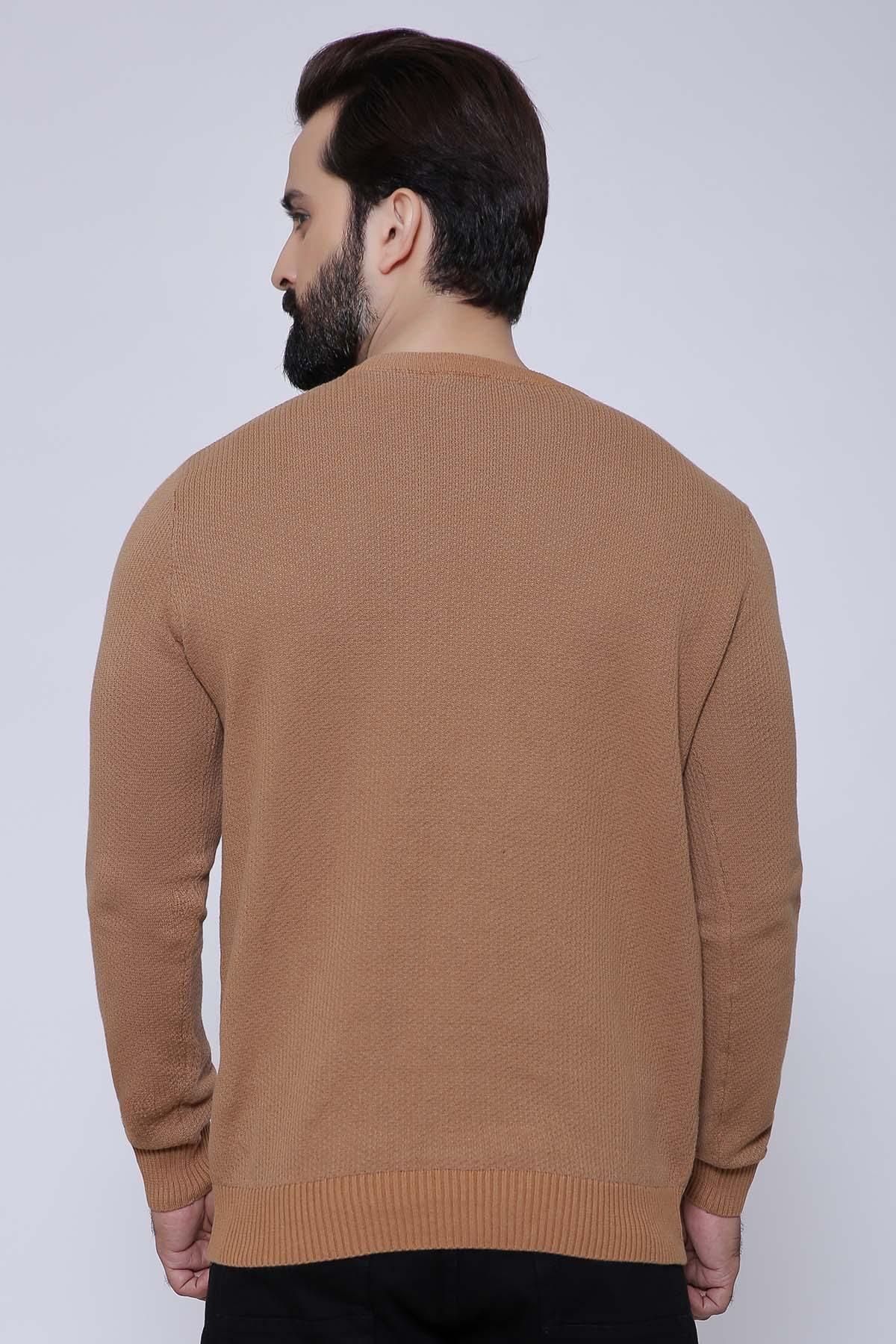 SWEATER V NECK FULL SLEEVE CAMEL - Image 2