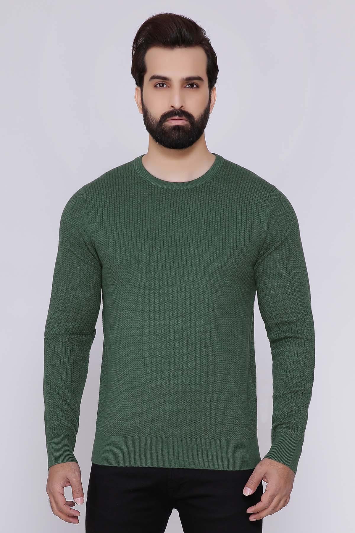 SWEATER ROUND NECK FULL SLEEVE GREEN