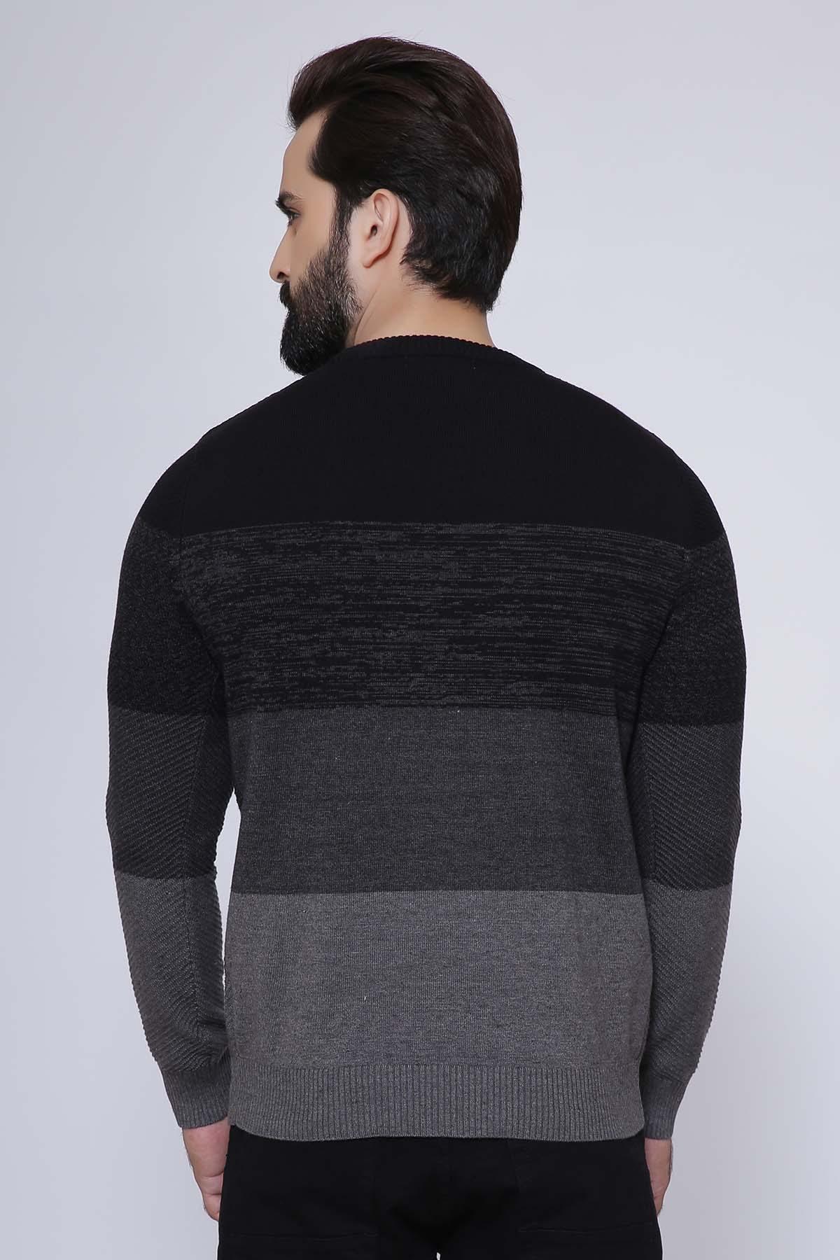 SWEATER ROUND NECK FULL BLACK GREY - Image 2