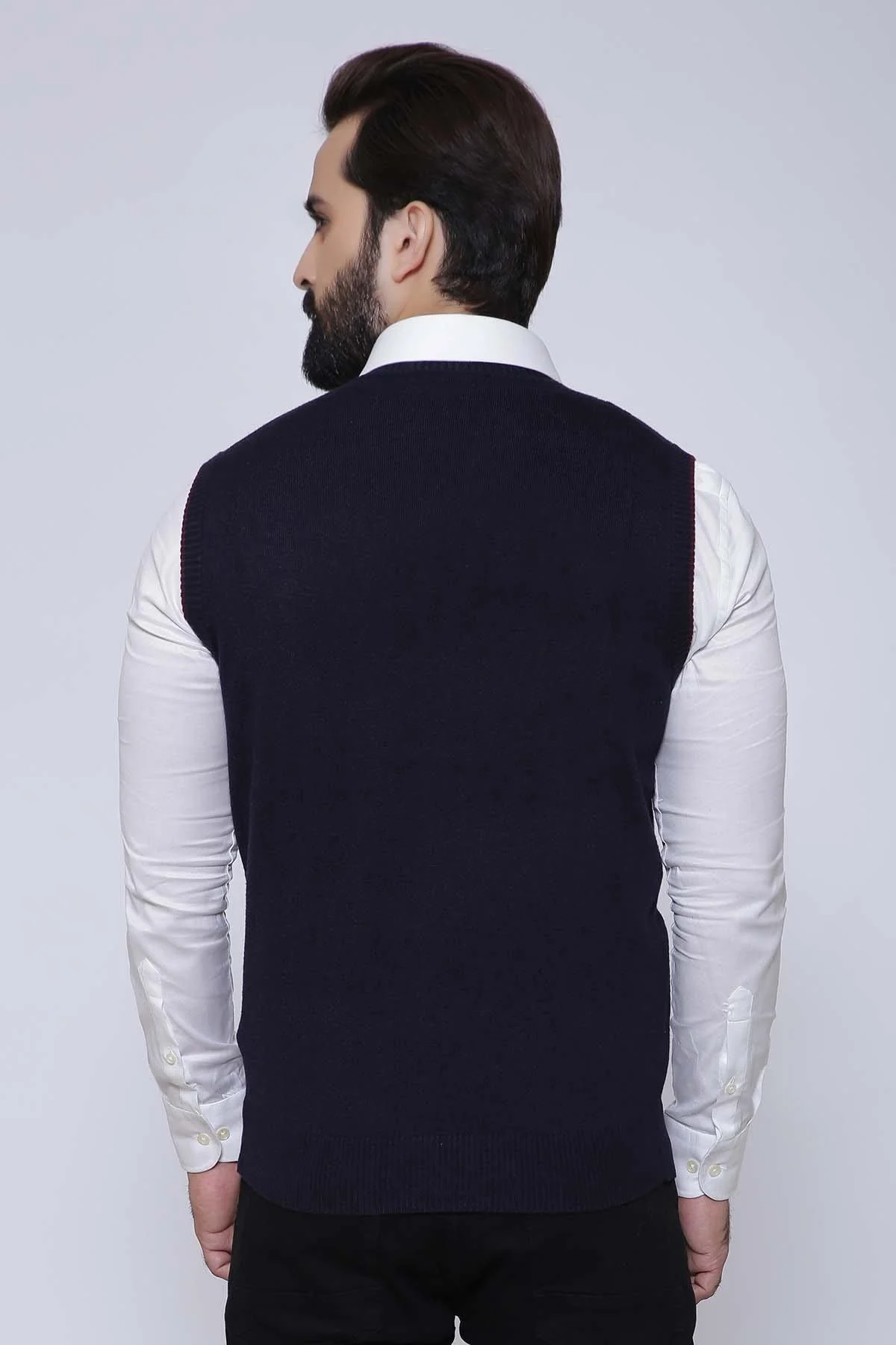 SWEATER V NECK SLEEVE LESS NAVY - Image 2