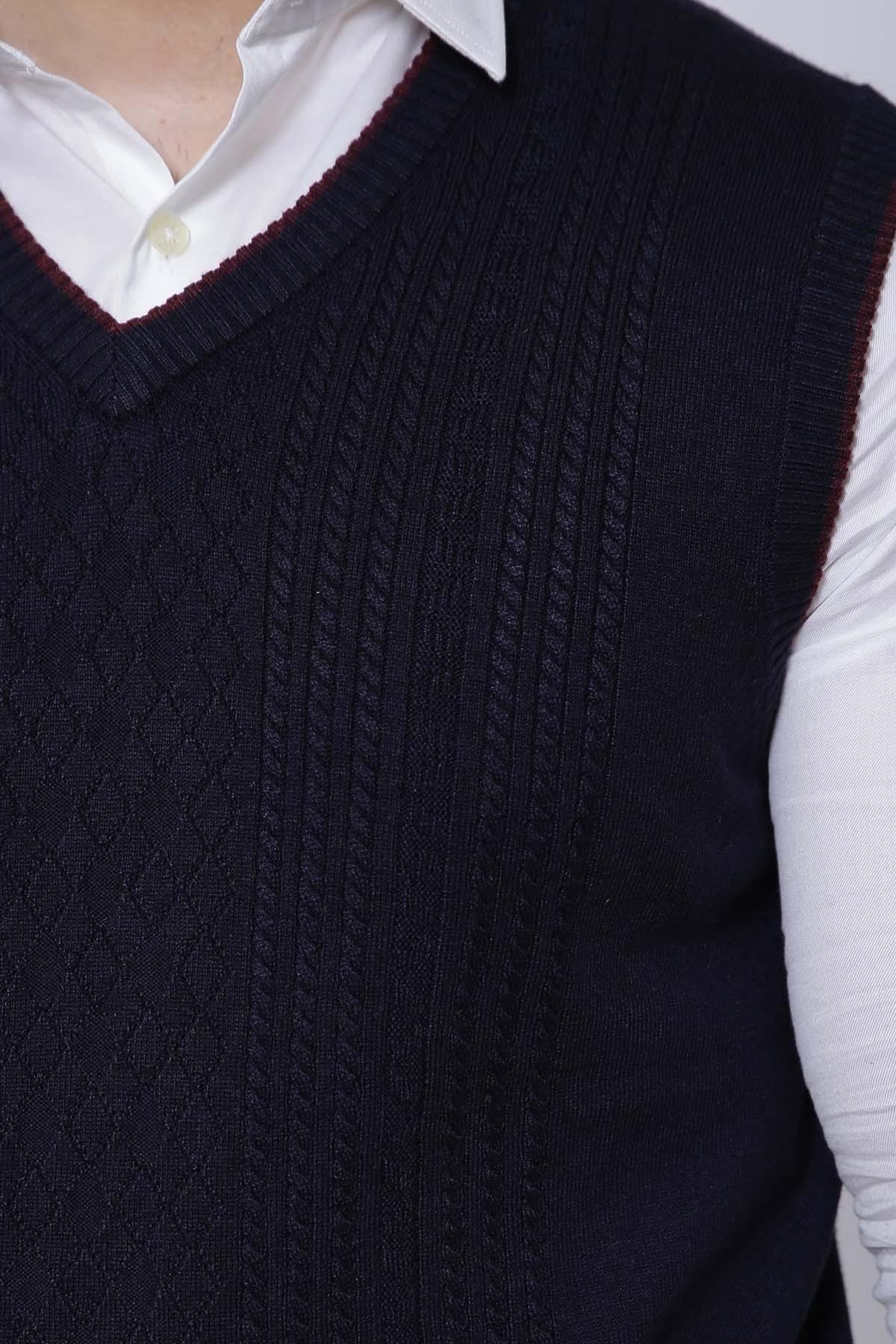 SWEATER V NECK SLEEVE LESS NAVY - Image 3