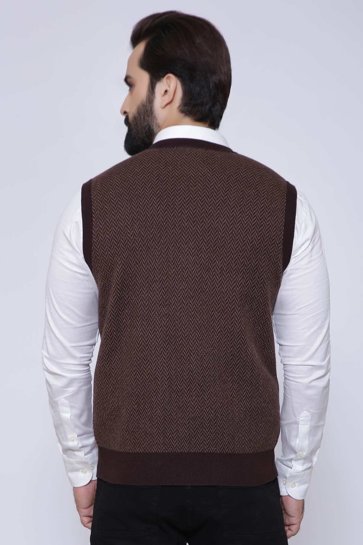 SWEATER CARDIGAN SLEEVE LESS BROWN - Image 2