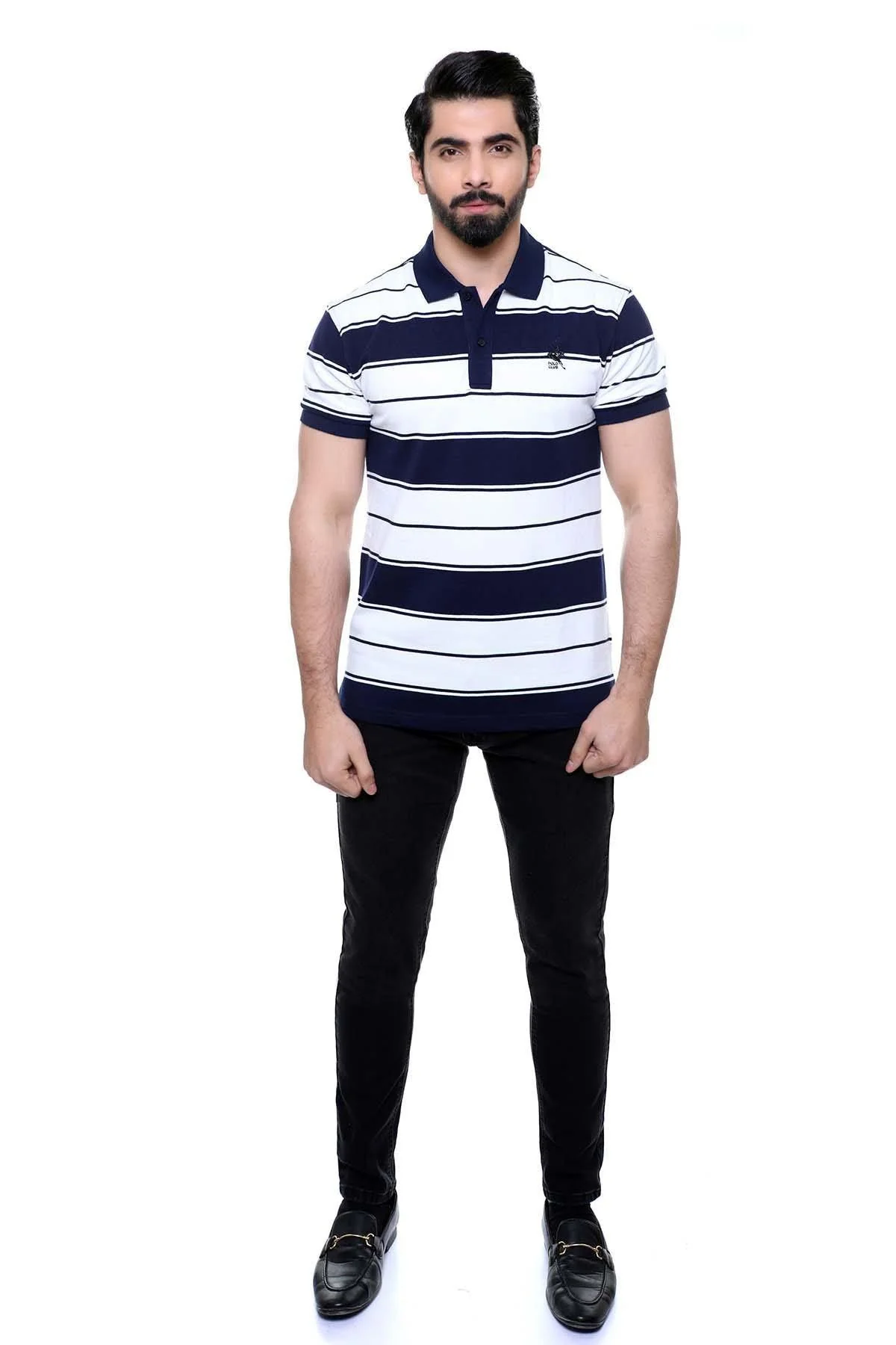 T SHIRT POLO WHITE NAVY