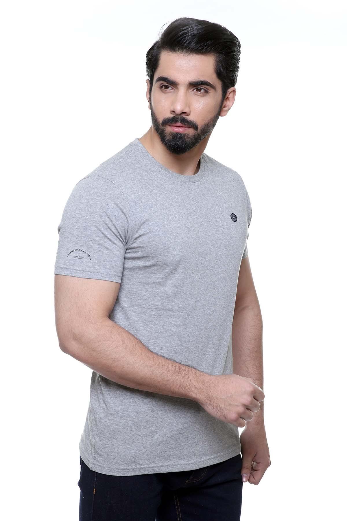 T SHIRT ROUND  NECK PLANE FABRIC GREY - Image 2