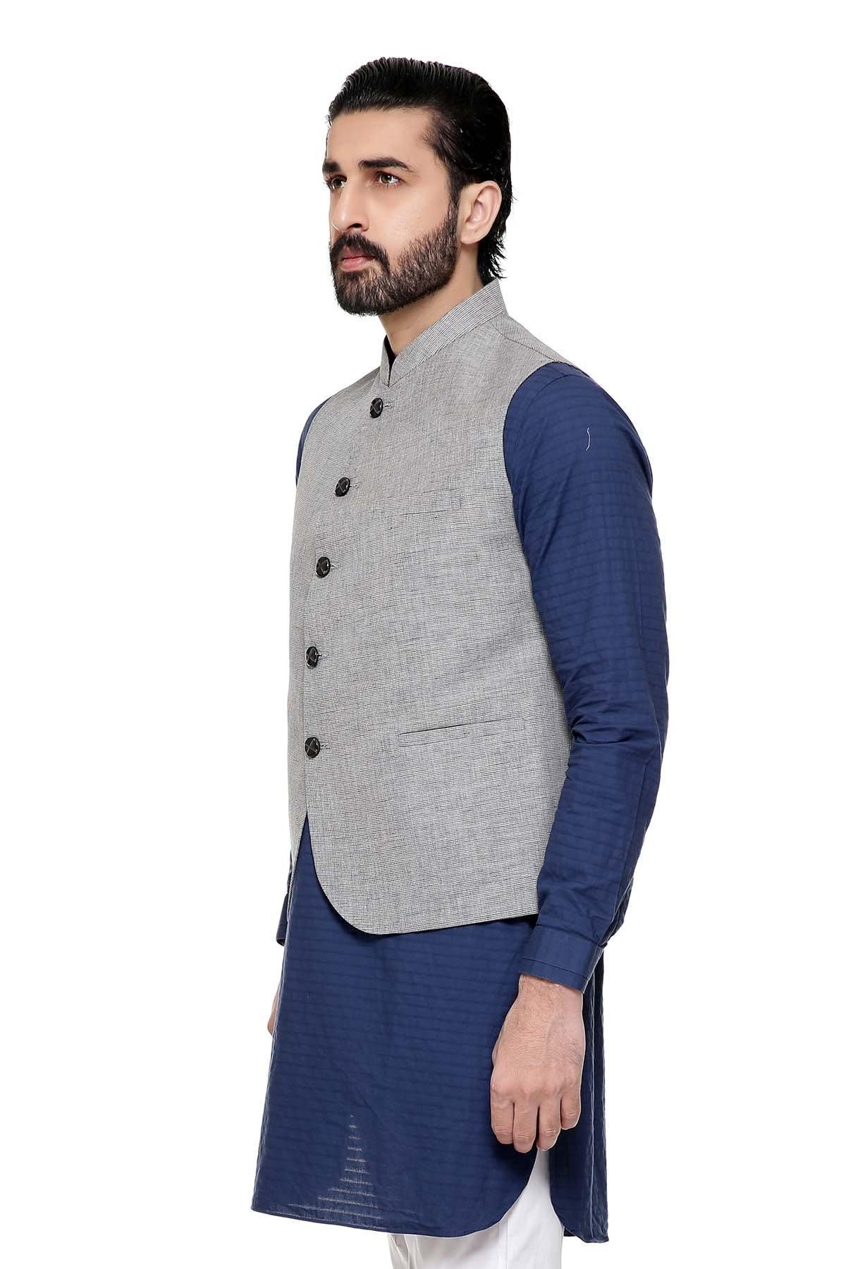 WAIST COAT BLACK GREY - Image 2