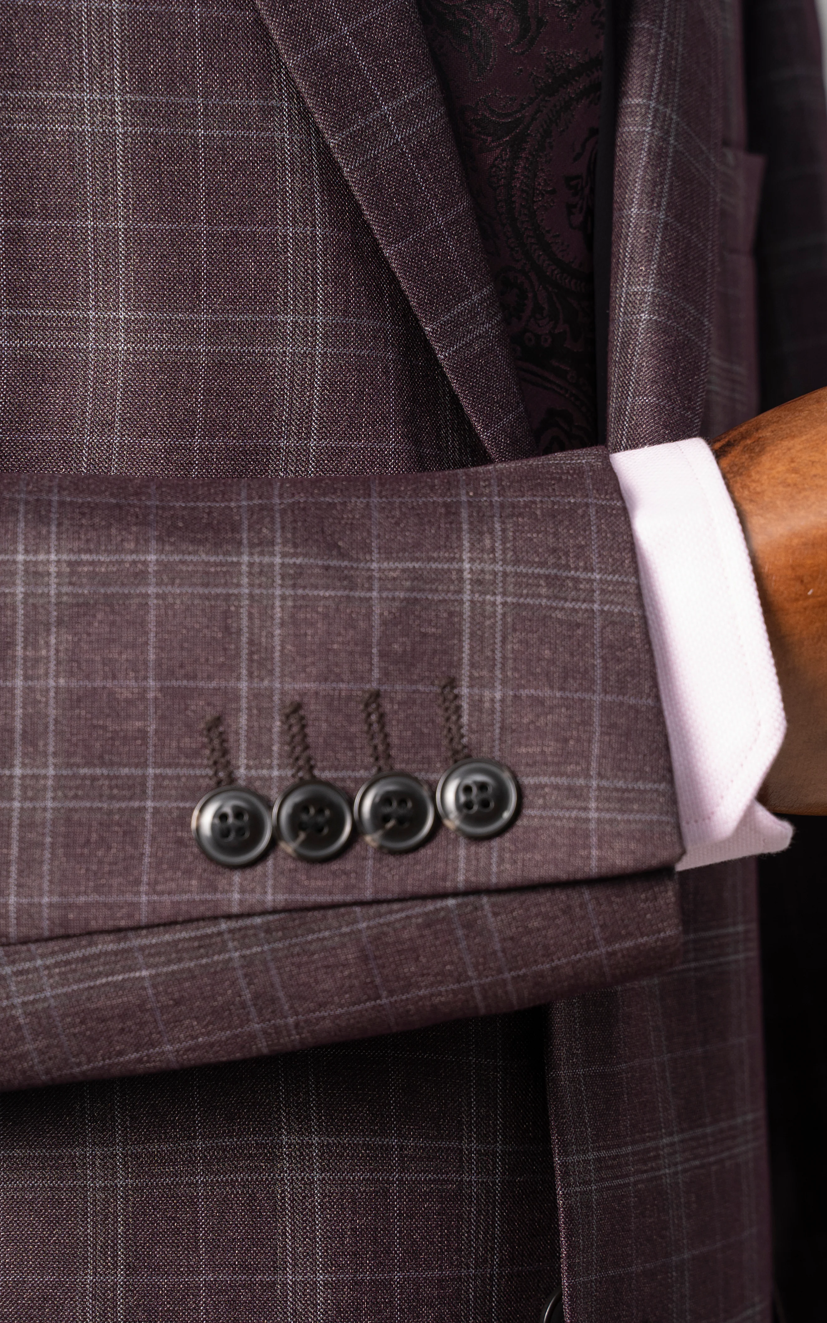 2 PIECE PREMIUM  SUIT  MAROON GREY - Image 5