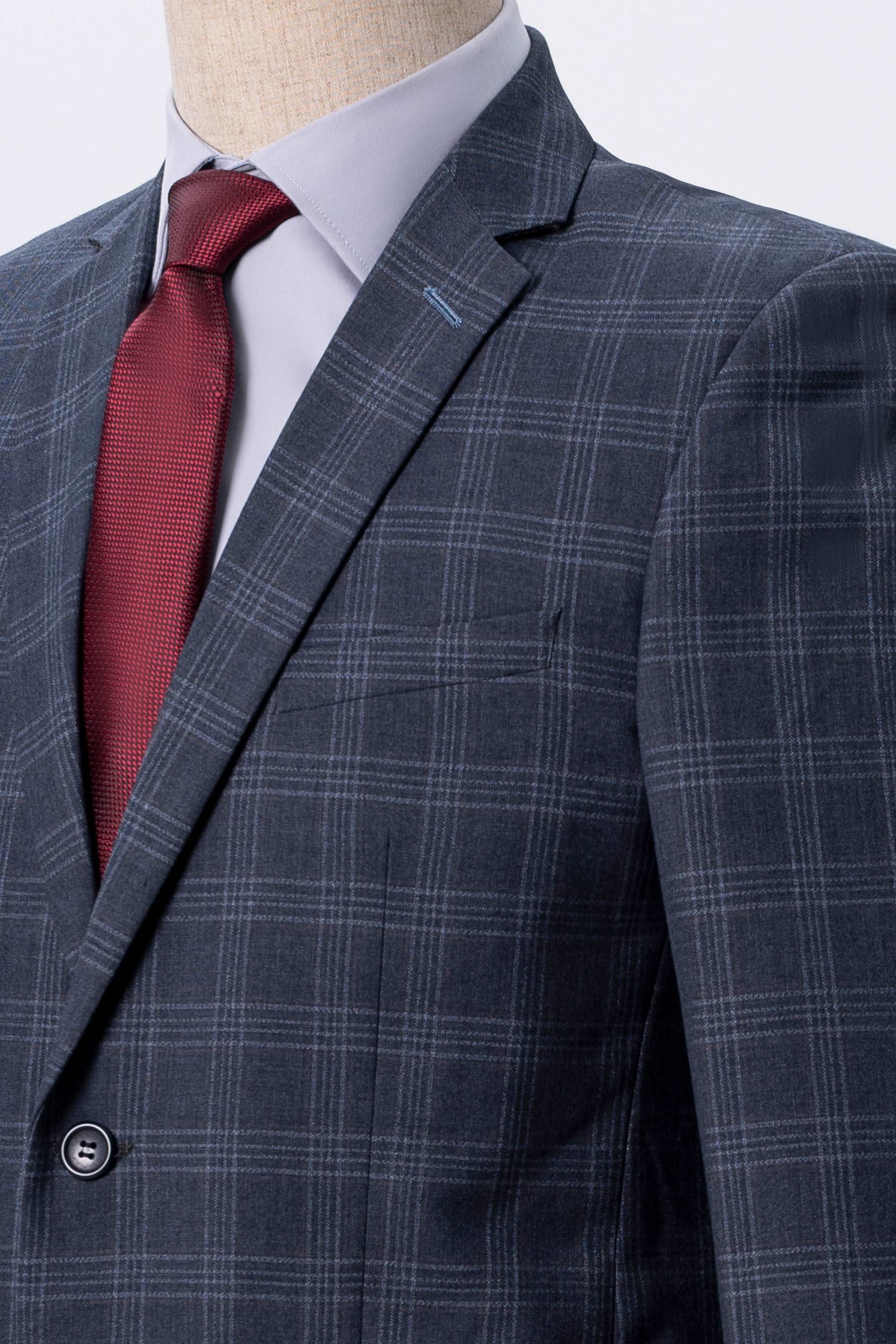 2 PIECE SUIT BLUE GREY - Image 2