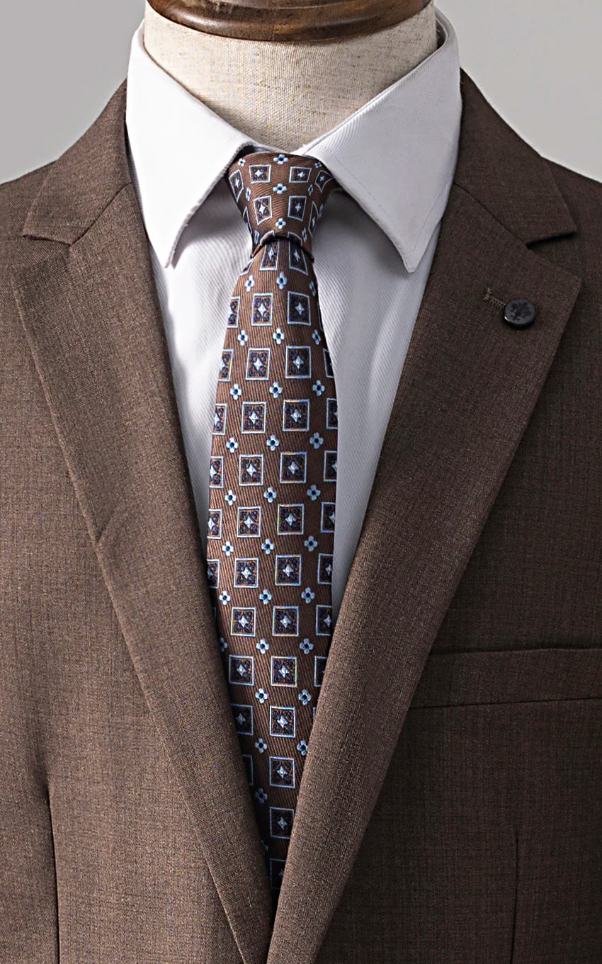2 PIECE SUIT SLIM FIT BROWN - Image 2