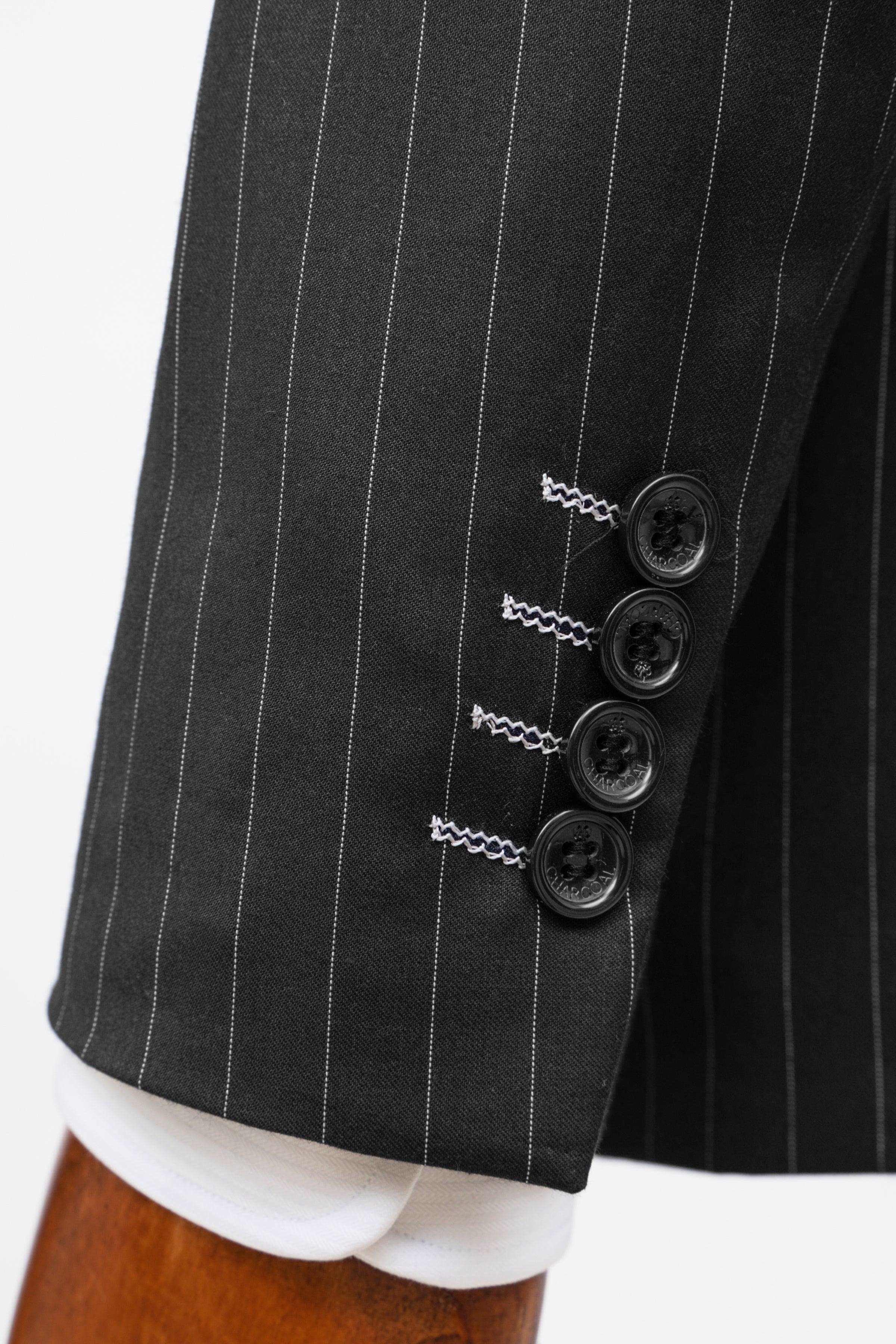 2 PIECE SUIT SLIM FIT DOUBLE BREAST BLACK - Image 3