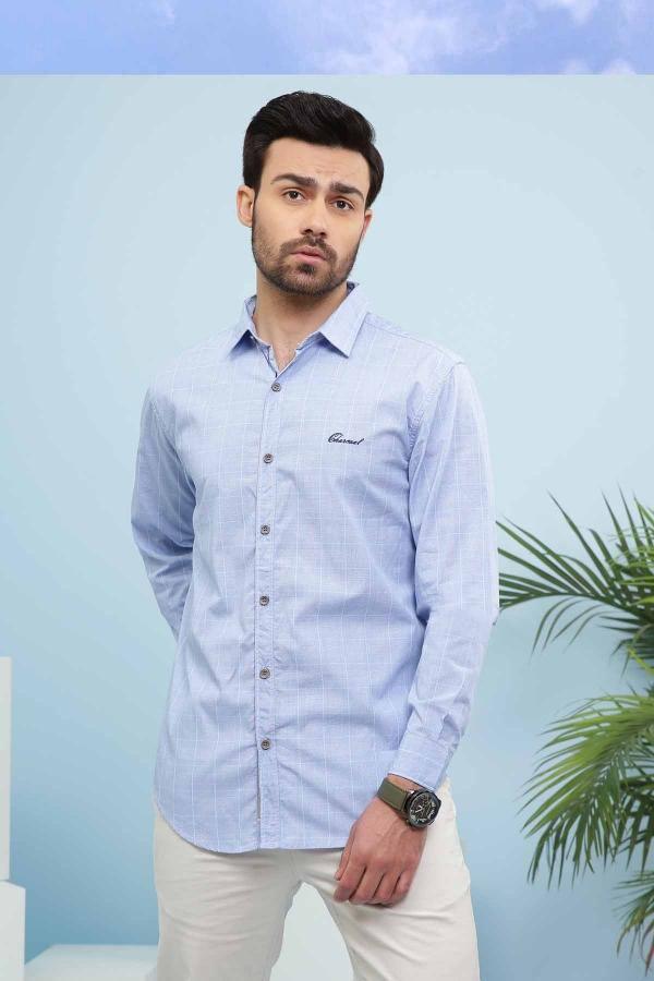 CASUAL SHIRT FULL SLEEVE SLIM FIT SKY BLUE