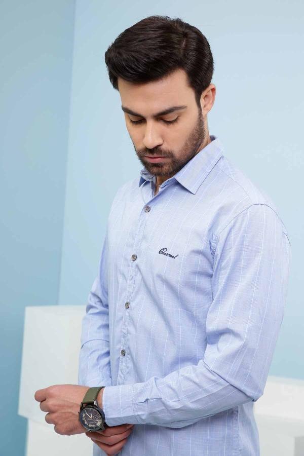 CASUAL SHIRT FULL SLEEVE SLIM FIT SKY BLUE - Image 2