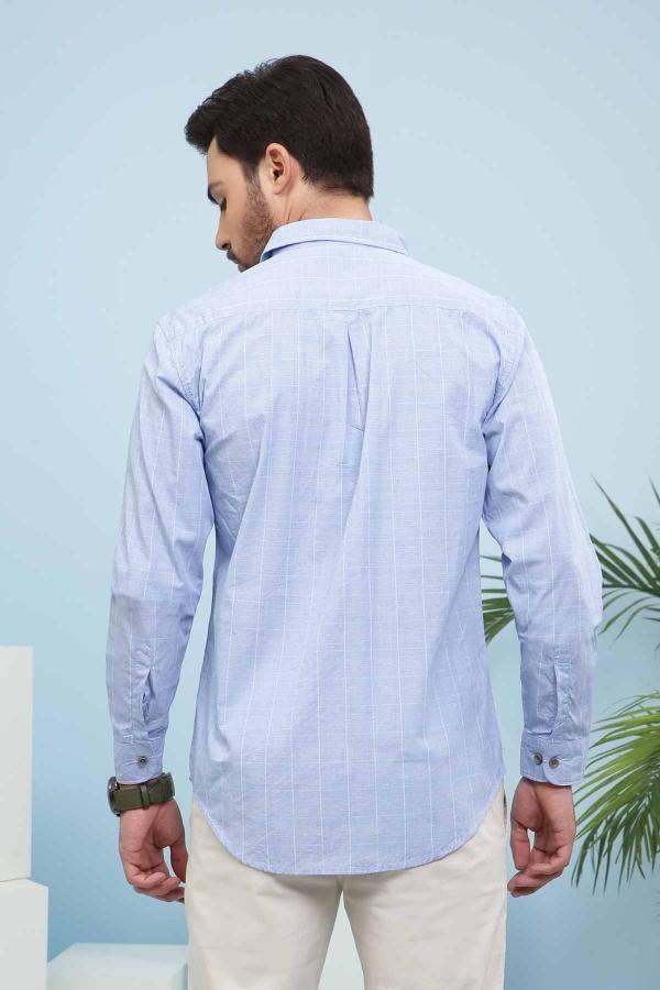 CASUAL SHIRT FULL SLEEVE SLIM FIT SKY BLUE - Image 4