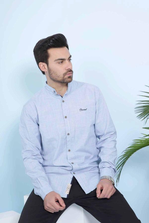 CASUAL SHIRT FULL SLEEVE SLIM FIT SKY BLUE - Image 2
