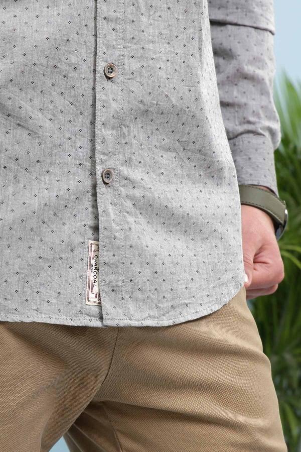 CASUAL SHIRT FULL SLEEVE SLIM FIT GREY - Image 3