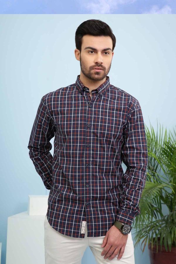 CASUAL SHIRT FULL SLEEVE SLIM FIT NAVY