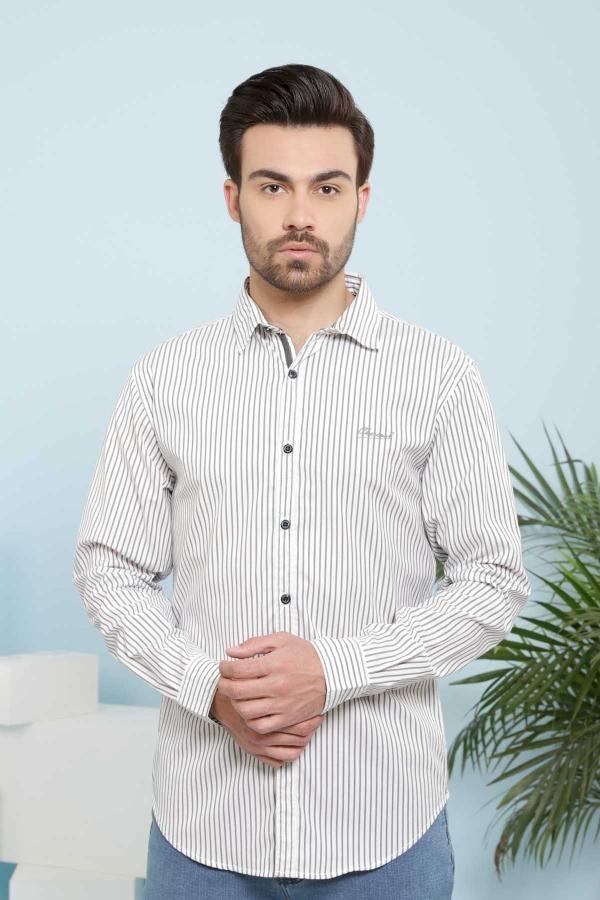CASUAL SHIRTS FULL SLEEVE SLIM FIT WHITE BLACK