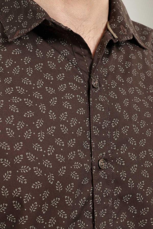 CASUAL SHIRT FULL SLEEVE BROWN - Image 4