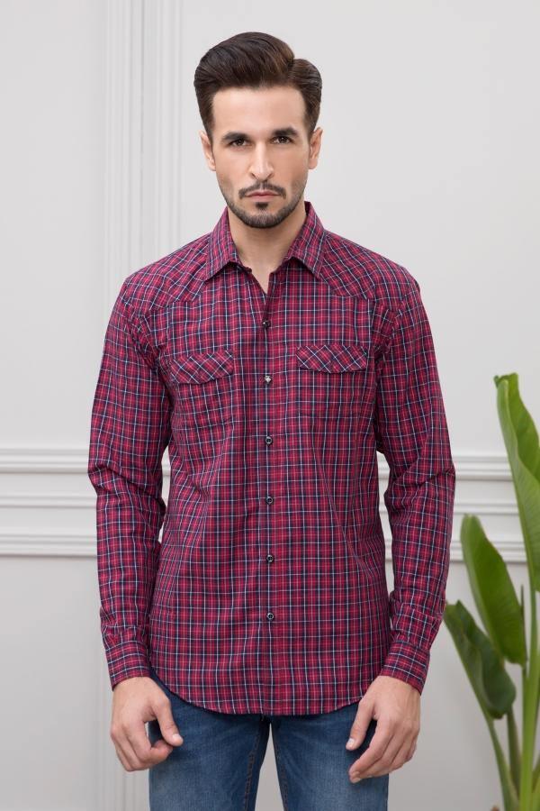 CASUAL SHIRT FULL SLEEVE RED NAVY