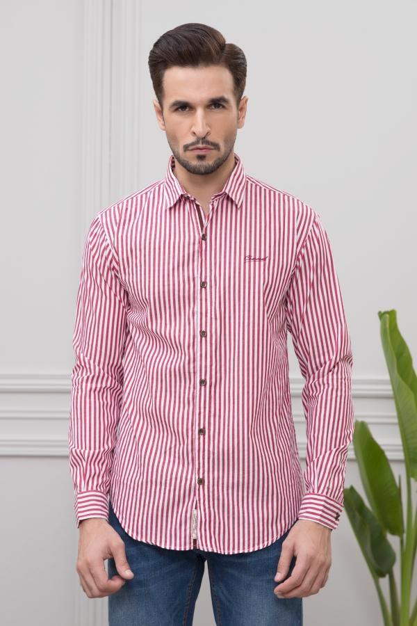 CASUAL SHIRT FULL SLEEVE RED WHITE