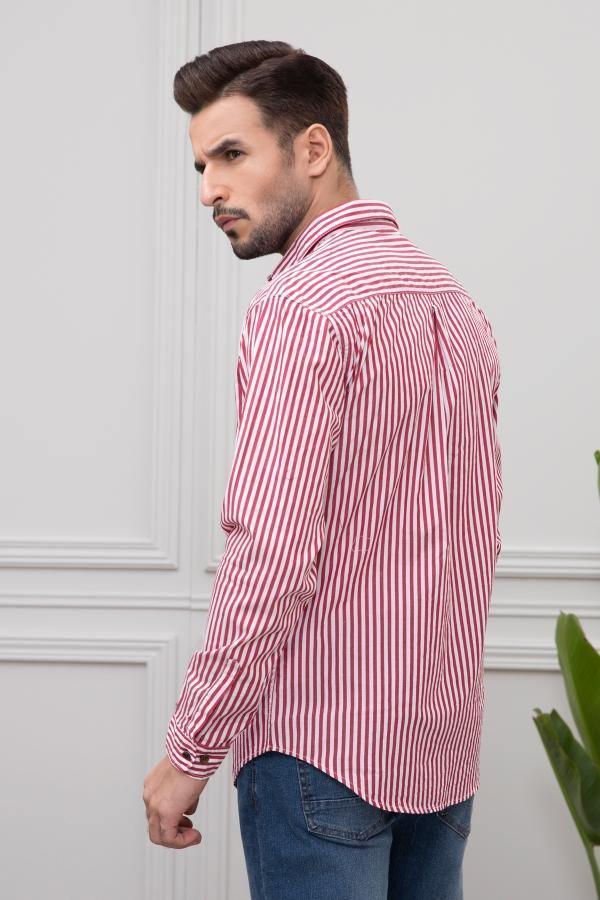 CASUAL SHIRT FULL SLEEVE RED WHITE - Image 2