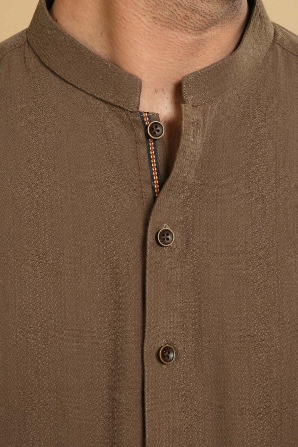 KURTA BAN COLLAR GREEN - Image 3