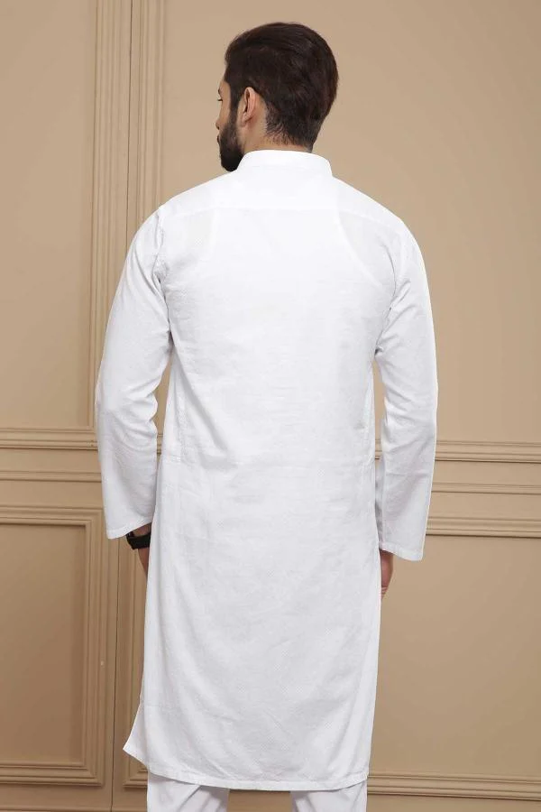 KURTA BAN COLLAR WHITE - Image 2