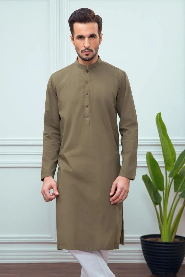 KURTA BAN COLLAR GREEN
