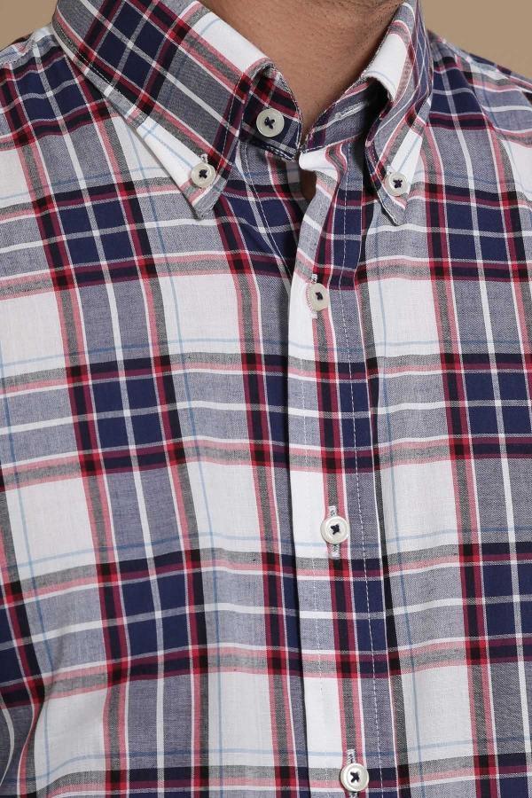 SEMI FORMAL HALF SLEEVE SLIM FIT NAVY GREY - Image 2