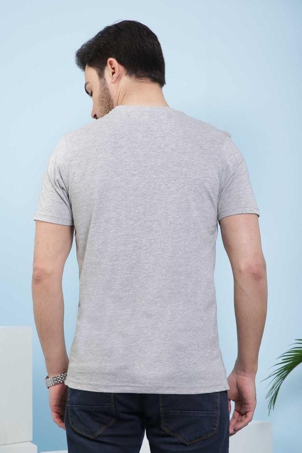 T SHIRT CREW NECK GREY HEATHER - Image 3