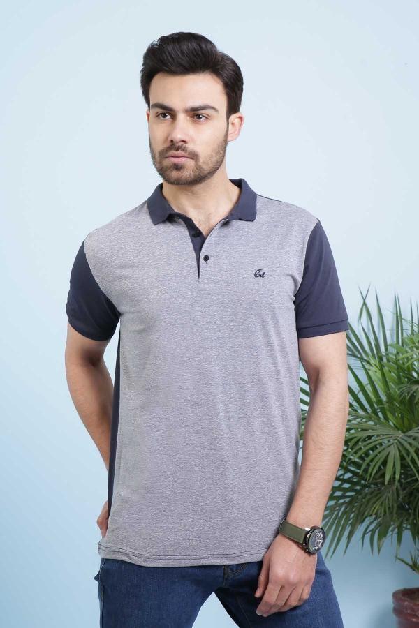T SHIRT POLO NAVY GREY