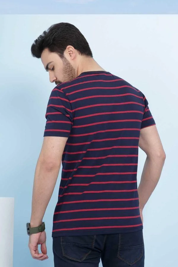 T SHIRT V NECK NAVY RED - Image 3