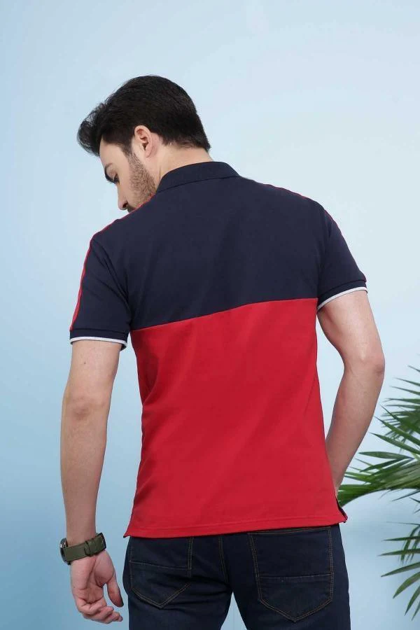 POLO SHIRT MAROON NAVY - Image 3