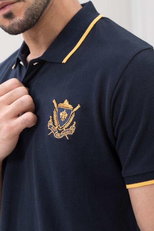 TIPPING POLO SHIRT NAVY - Image 3