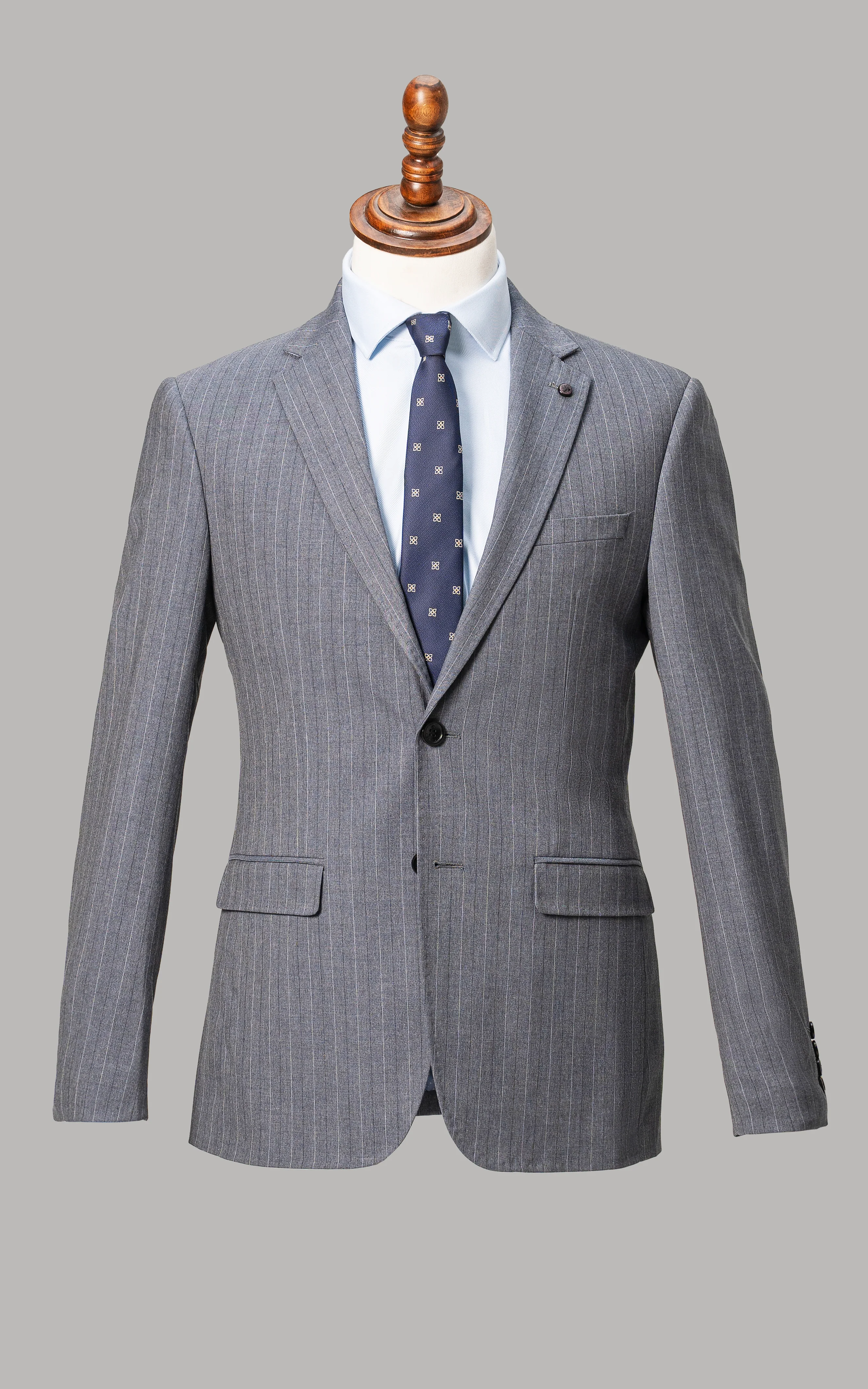 2 PIECE SUIT BLUE GREY - Image 2