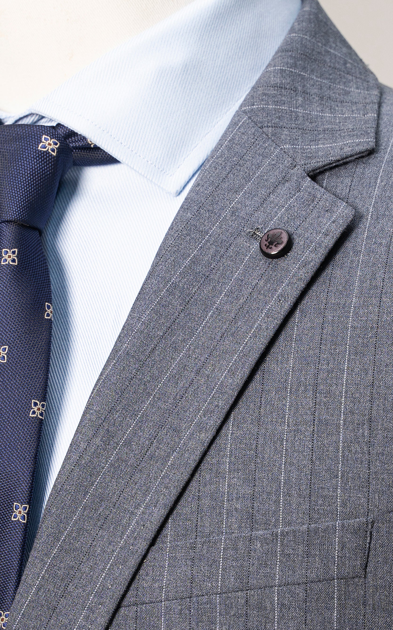 2 PIECE SUIT BLUE GREY - Image 4