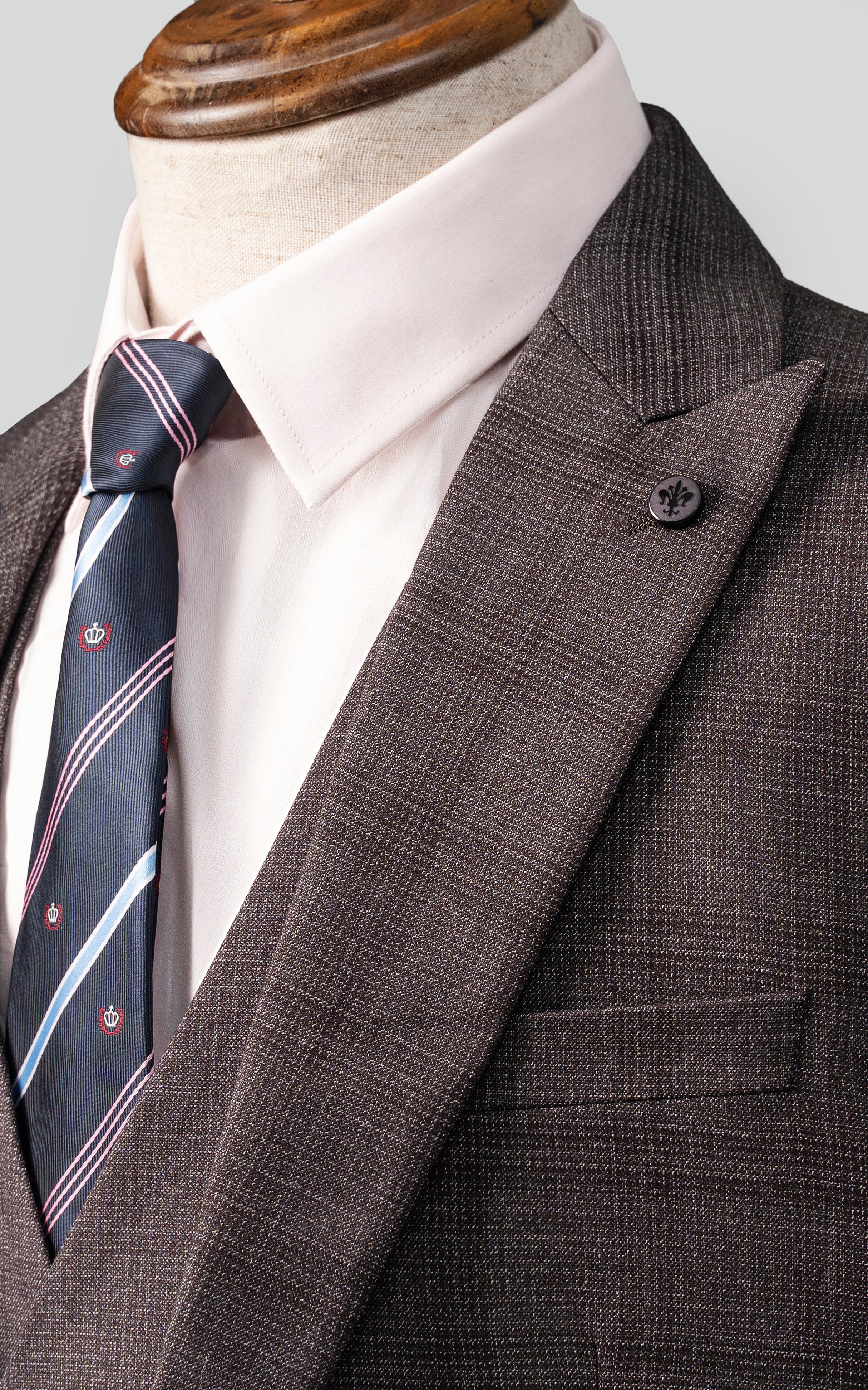 3 PIECE SUIT SLIM FIT BROWN - Image 4