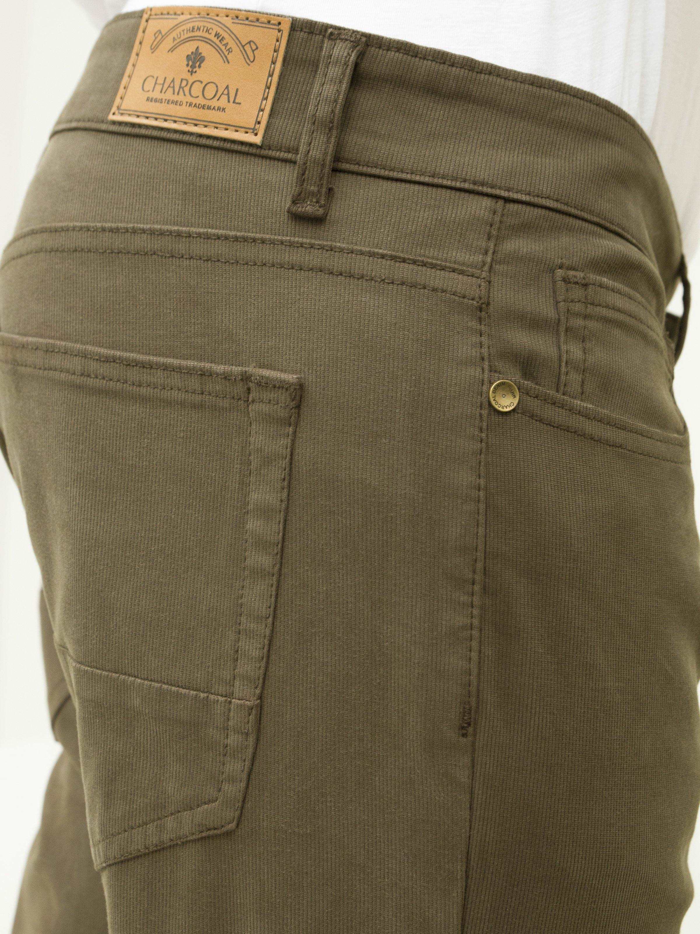 5 POCKET SLIM FIT CASUAL PANT OLIVE - Image 4