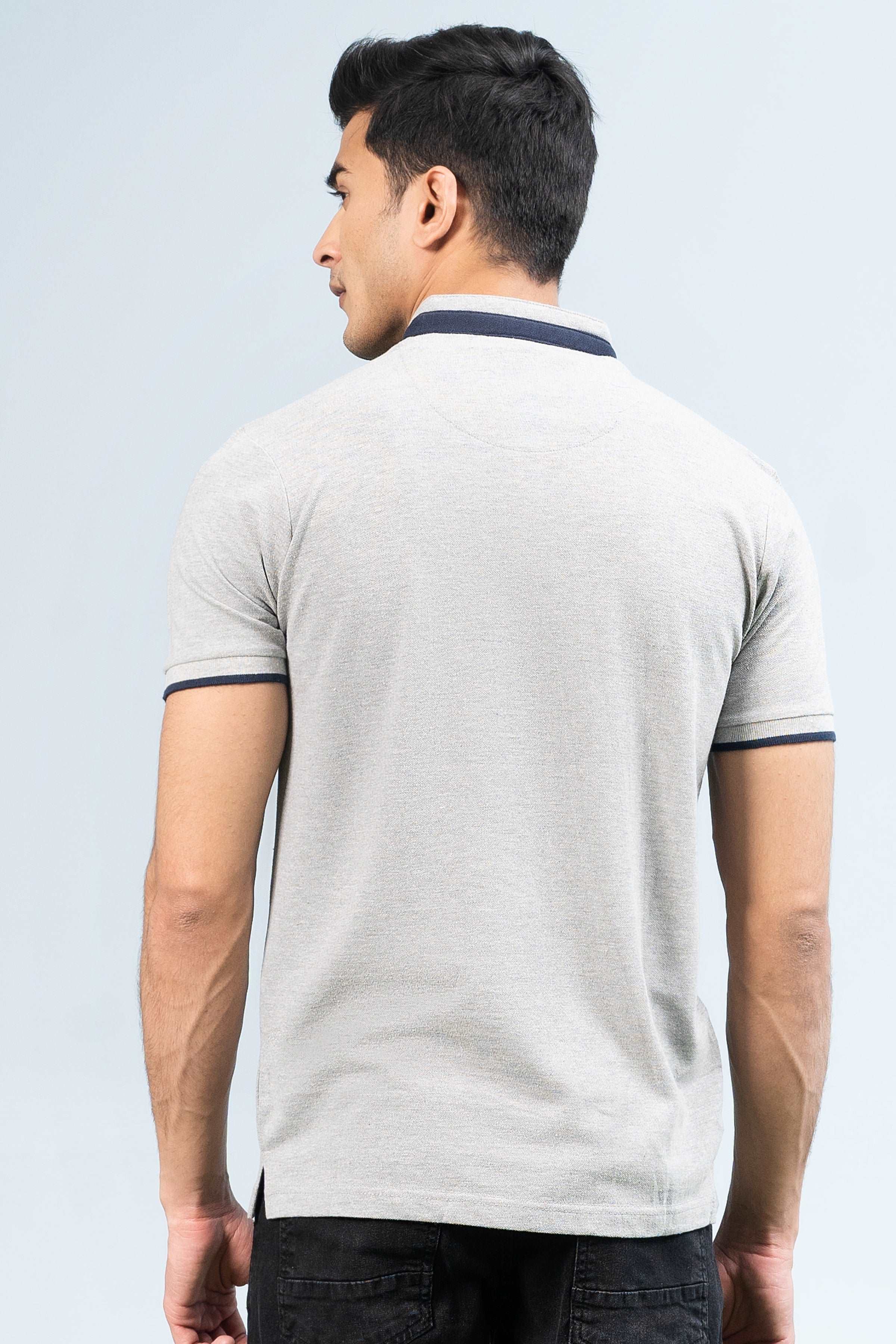 BAN COLLAR POLO HYDER GREY - Image 4