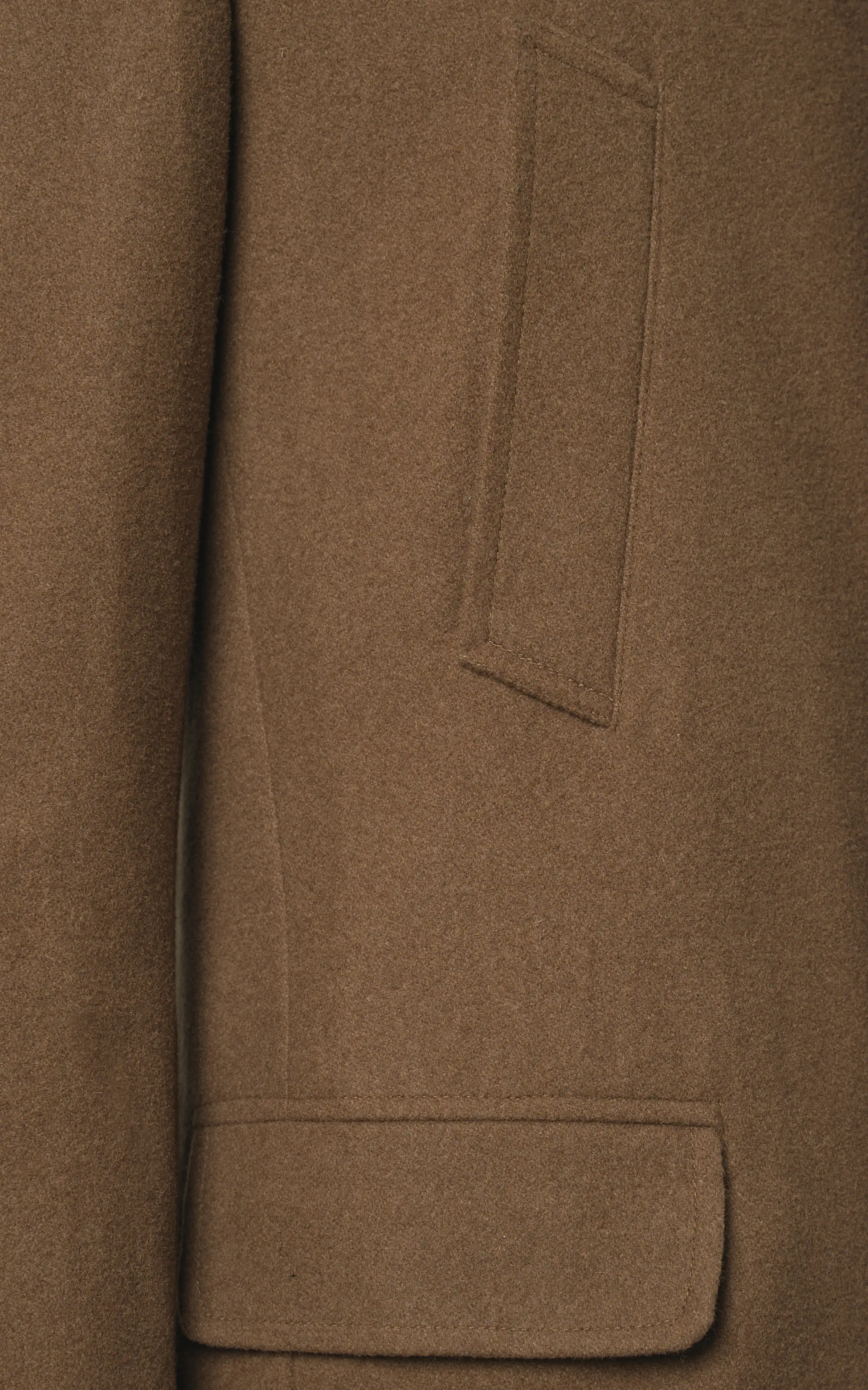 BAN COLLAR SMART FIT LONG COAT LIGHT BROWN - Image 3