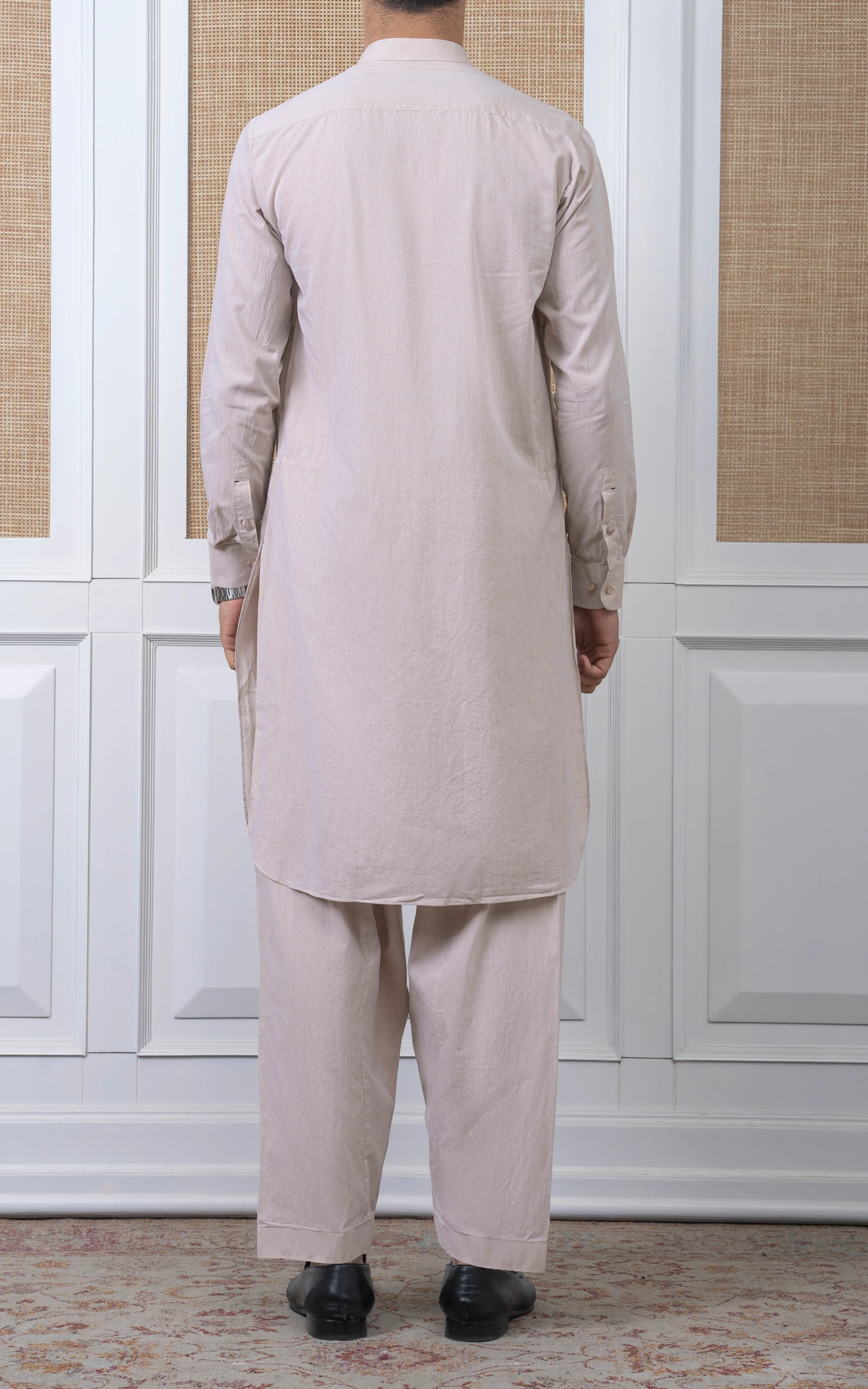BLENDED KAMEEZ SHALWAR - CLASSIC COLLECTION LIGHT BEIGE - Image 3