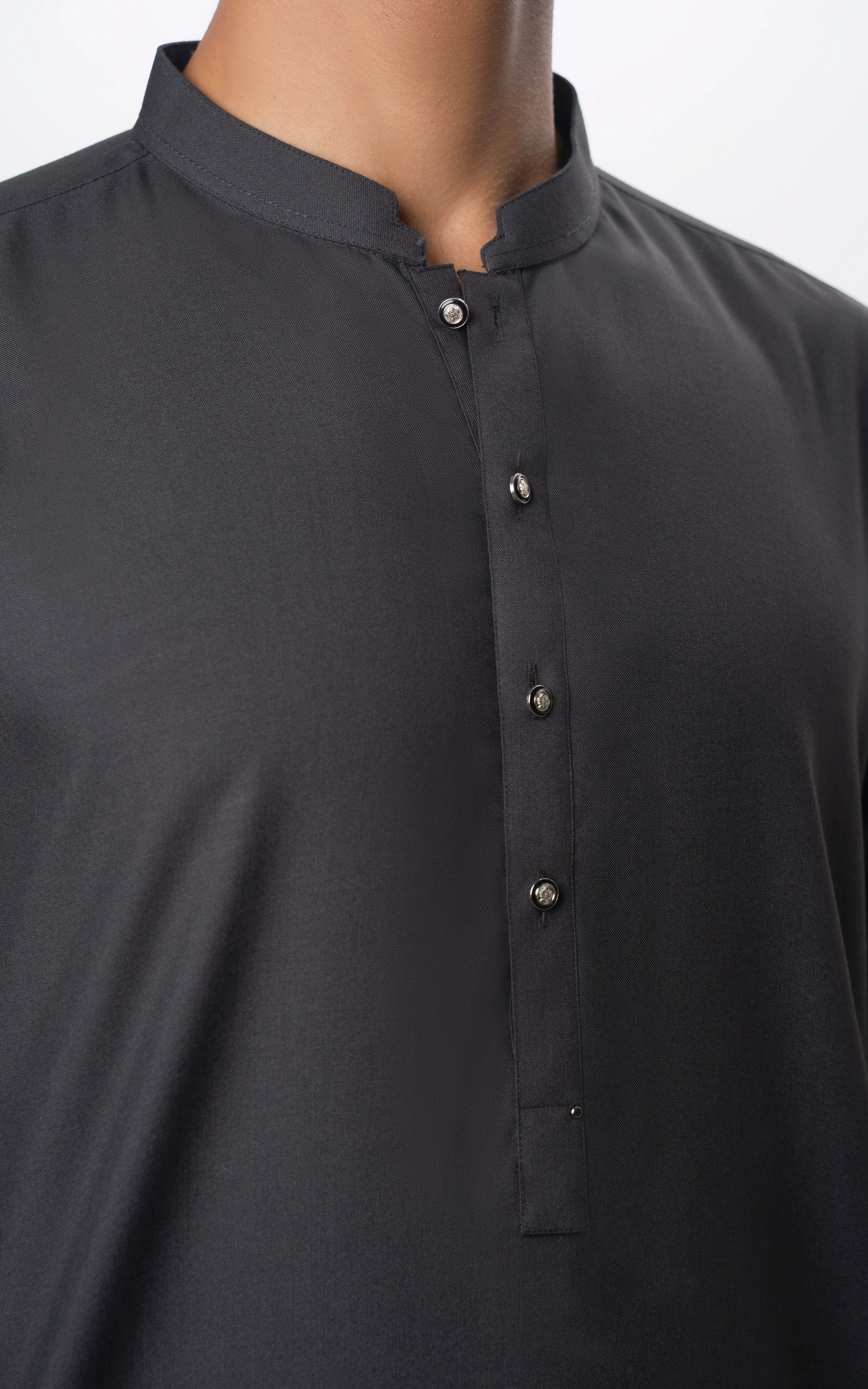 BLENDED KAMEEZ SHALWAR | EXECUTIVE COLLECTION DARK GREY - Image 3