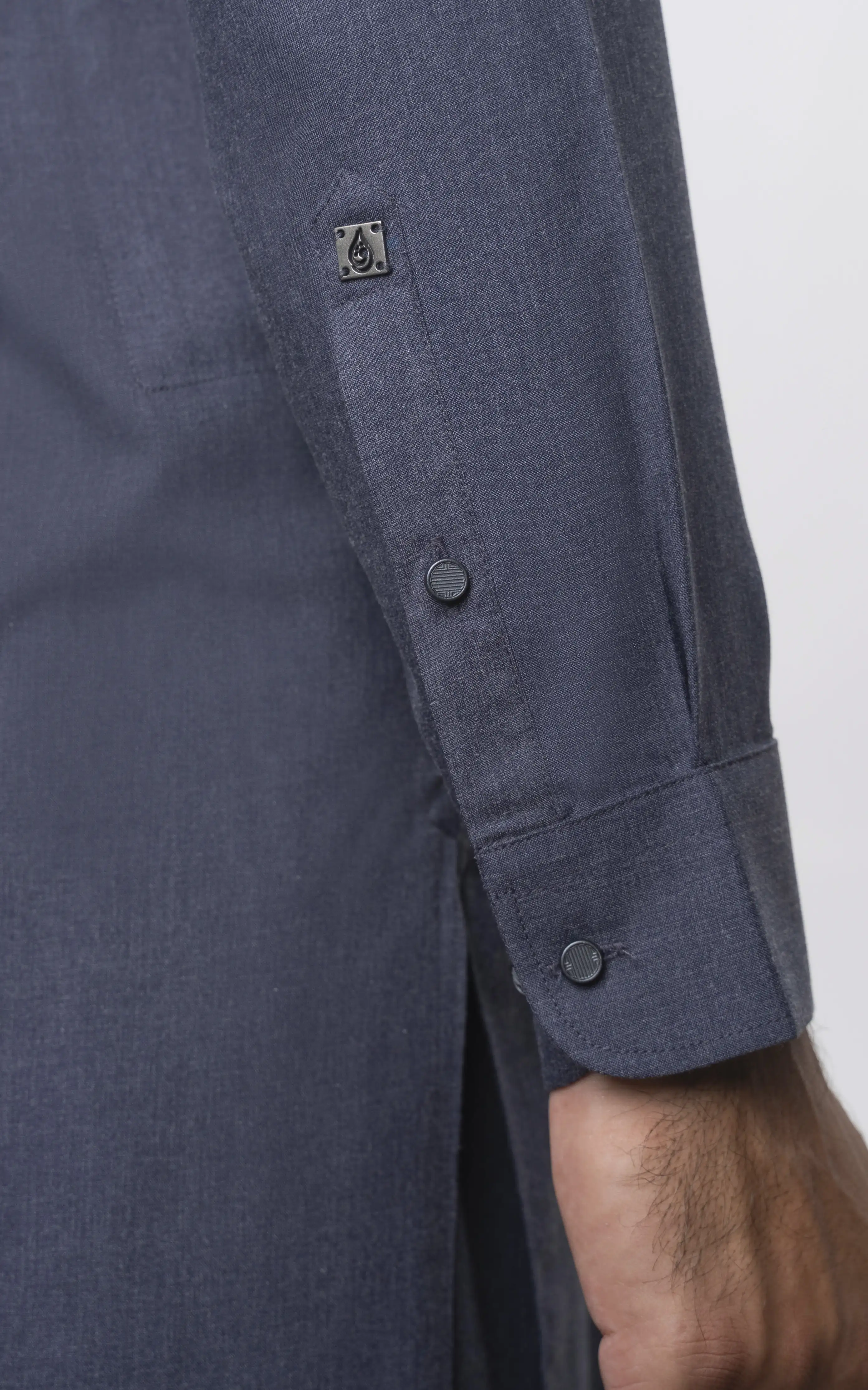 BLENDED KAMEEZ SHALWAR | PREMIUM COLLECTION DULL NAVY - Image 4
