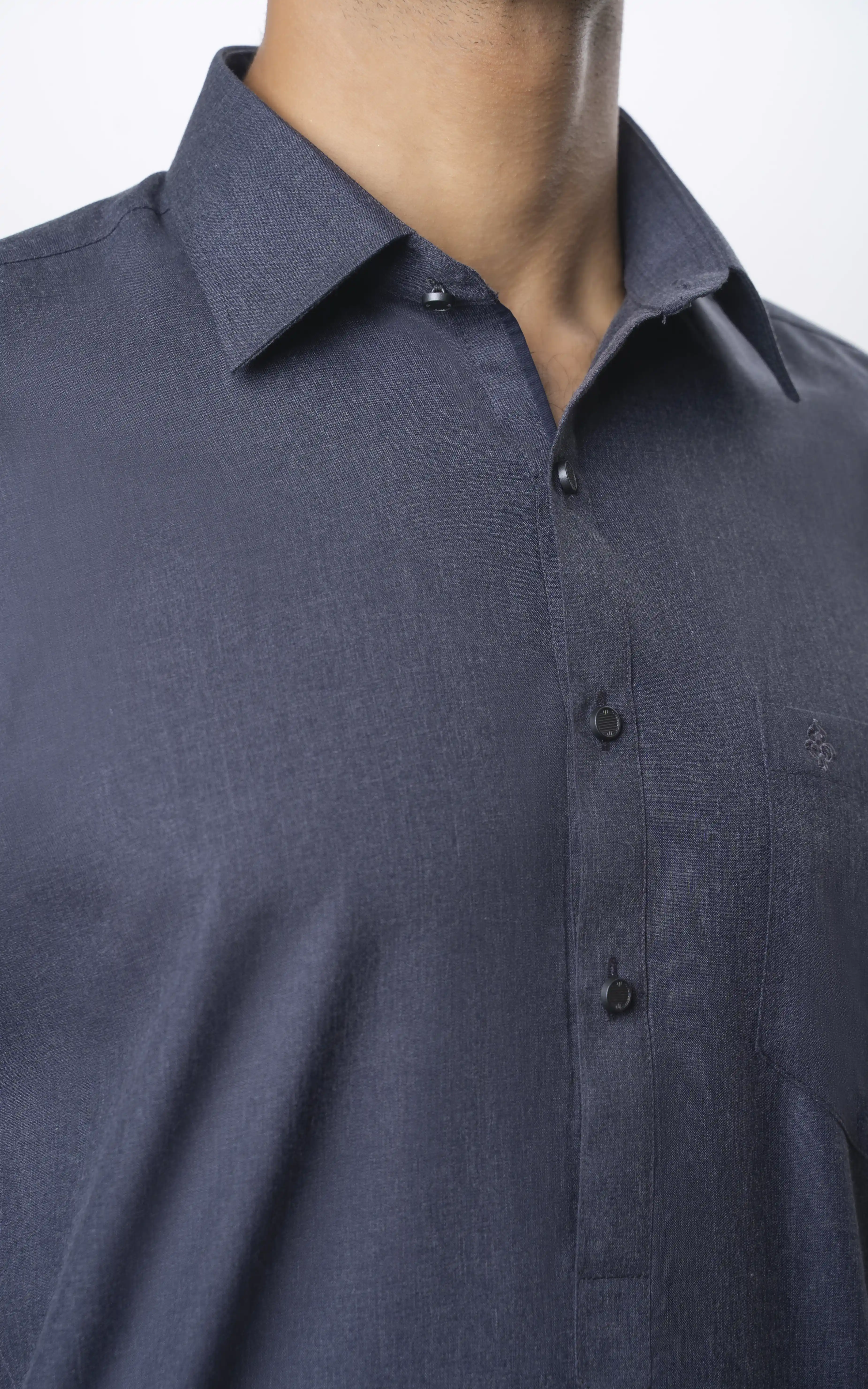 BLENDED KAMEEZ SHALWAR | PREMIUM COLLECTION DULL NAVY - Image 5