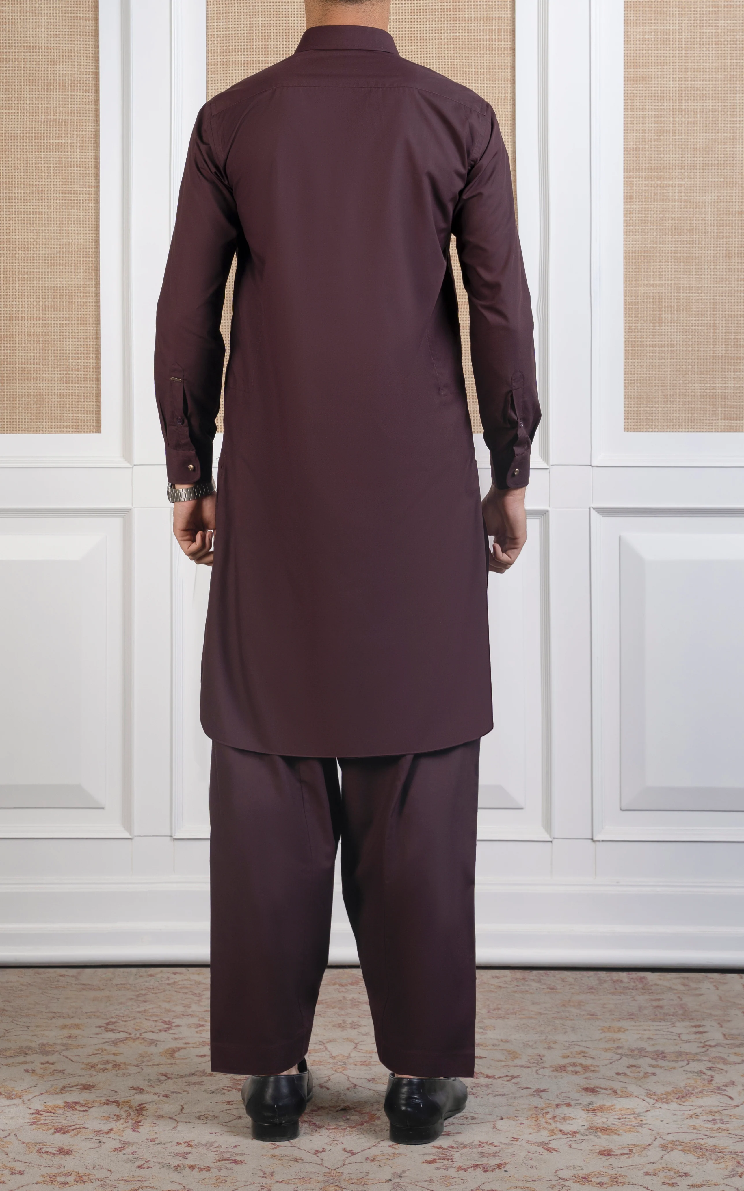 BLENDED KAMEEZ SHALWAR -SIGNATURE COLLECTION MAROON - Image 4